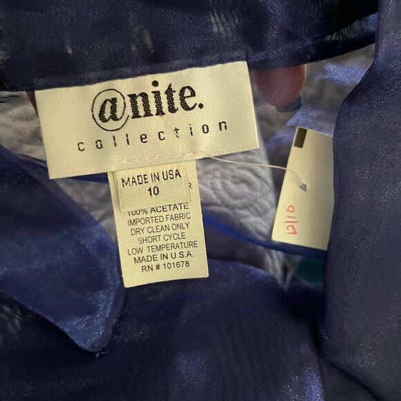 eNite Collection shirt blouse top women's 10 formal semi-formal blue purple - Picture 8 of 16